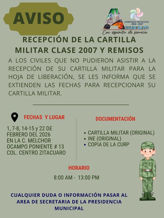 RECEPCIÓN DE CARTILLAS MILITARES