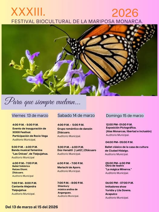 FESTIVAL BIOCULTURAL DE LA MARIPOSA MONARCA 2026